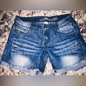 Almost Famous Distressed Blue Denim Shorts